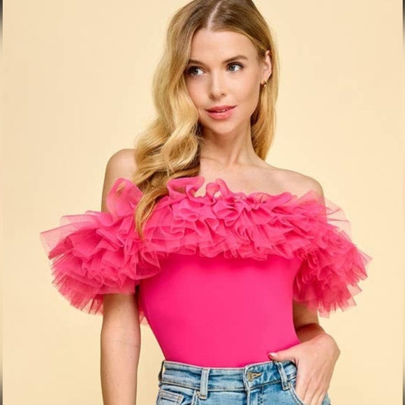 Pink Ruffle bodysuit - Picture 3 of 4